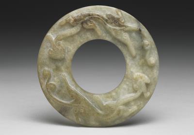 图片[3]-Jade bi disc with paired-chi-tigers and embossment pattern, Southern Song dynasty, 1127-1279 C.E.-China Archive